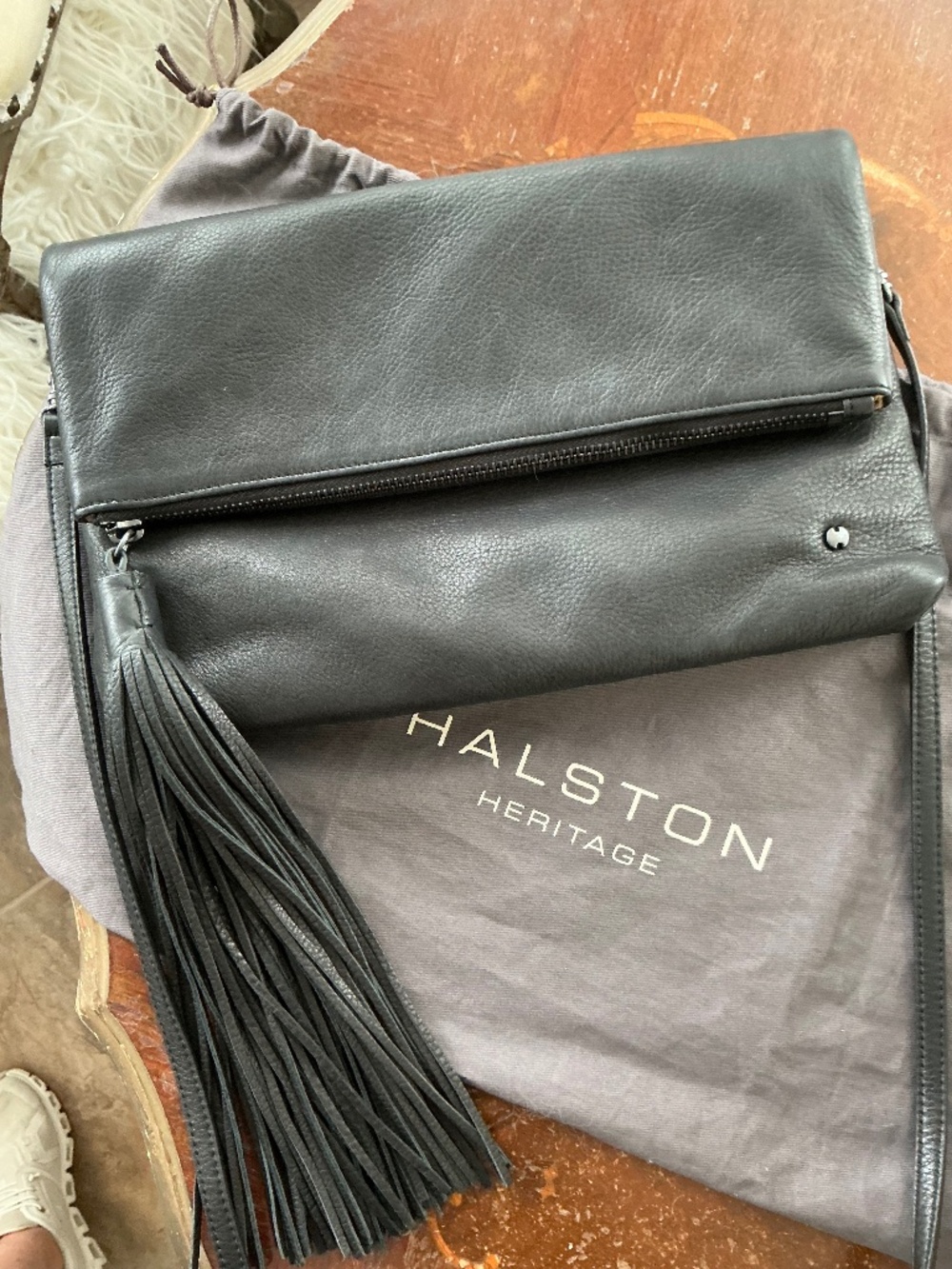 Halston Heritage Cross Body/Clutch Leather Purse